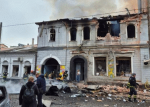 Удар по дитсадку в Харкові: поліція показала перші кадри після влучання